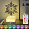 -Wind Spinner Snowflake Bedroom Lamps 16 Color Variations and Remote Control. Stepless dimmable Bedside Small Desk lamp?Suitable for Birthday and ...