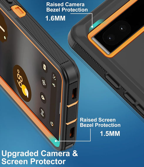 for Google Pixel 6A Case, with Built in Screen Protector Heavy Duty Drop Protection, Full Body Rugged Shockproof Dustproof Tough Protective Phone ...