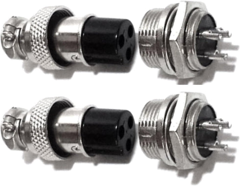 CESS Aviation 3 Pins Plug and Socket Wire Cable Connector - Diameter 0.63" (16mm) (2 Packs)...