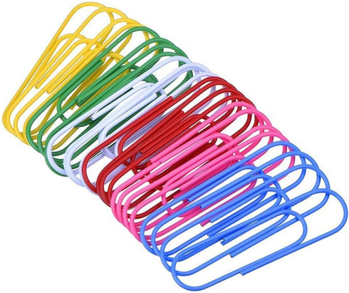 4 Inch Large Paper Clips,25 Pcs Jumbo Paper Clips Vinyl Coated Giant Paperclips for Files, Papers, Bookmark, Office Supply,Multicolor 10CM...