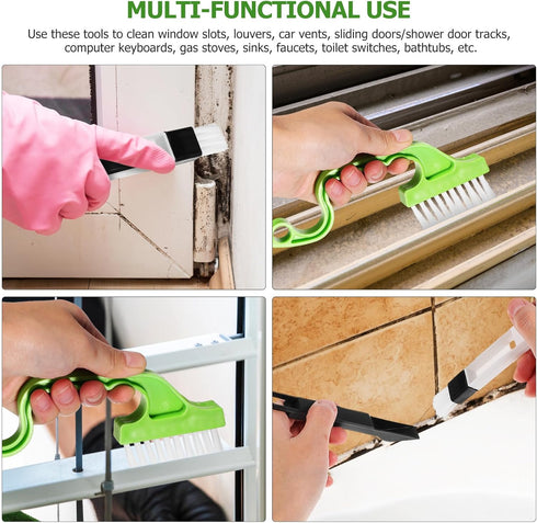 4 Pcs Window or Sliding Door Track Cleaning Brush, Tile Lines Brush,Window Blind Duster Blind Cleaner Duster Tool for Sliding Door...