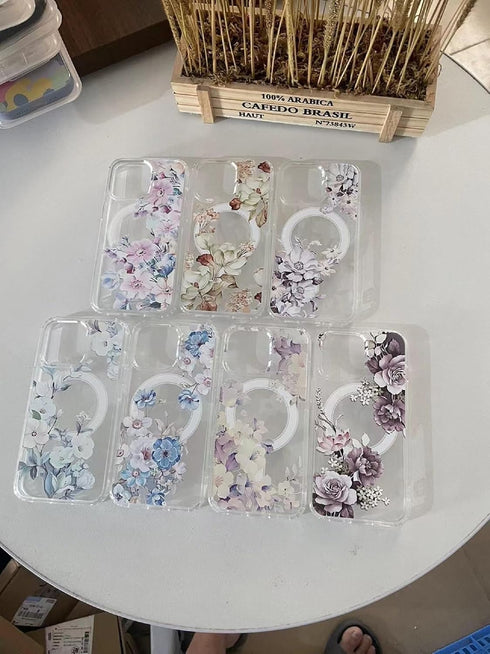 for iPhone 11 Magsafe Case, Floral Slim Shockproof Protective Hard PC+TPU Bumper Cute Flower Women Cover Magnetic case......