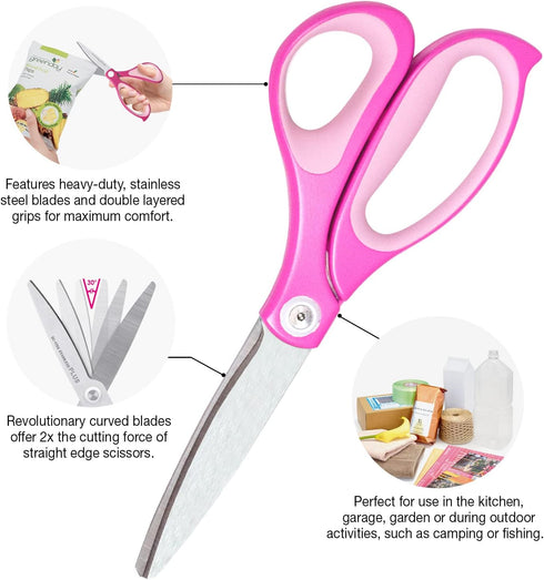 PLUS Fit Cut Curve Scissors 8" Pink...