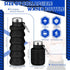 2 Pcs 17oz Collapsible Water Bottles for Travel 500ml Reusable Foldable Silicone Water Bottle with Portable Buckle Silicone for Camping Hiking Spo...