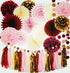Burgundy Bachelorette Party Decorations Fall/Burgundy Pink Gold Birthday Decorations for Women/Fall Bridal Shower Decorations Maroon Party Decorat...