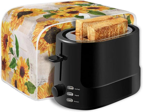 Sunflowers Print Kitchen Appliance Cover 2 Slice Toaster Flower Small Appliance Parts Accessories Stain Resistan Coffee Maker Covers Protector...