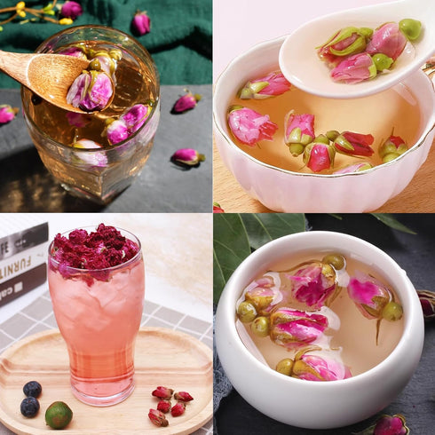 Rose Bud Tea Dried Red Rose,MQUPIN Rose Tea 100% Natural Pure Flower Edible Buds Tea Culinary Food Grade Red Rosebud for Drinking DIY Gift (250g/3...
