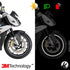 VFLUO - Motorcycle Reflective Wheel Stripes kit, 1 Wheel Rim Stickers Pack, 3M Technology™ - High lateral Visibility, Discreet and Design, Easy In...