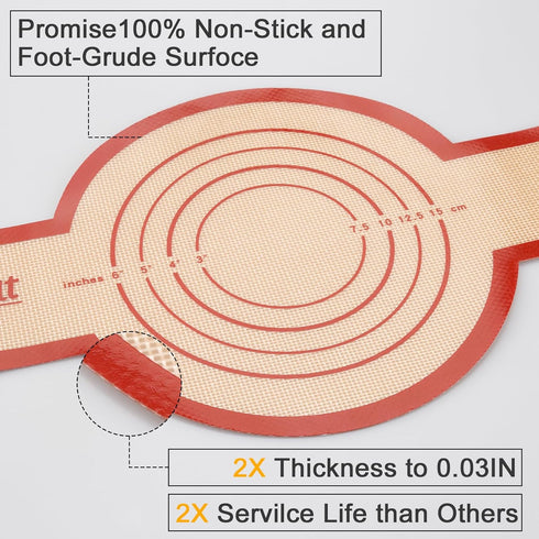 2 Pack Silicone bread sling Easy Clean Reusable Baking Mat Long Handles Baking Mat Transfer Sour Dough Easily Sourdough Non-Stick Surface Silicone...