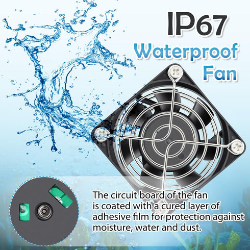 GDSTIME 60mm x 25mm 12V DC Waterproof IP67 Fan High Speed Dual Ball Bearing Small Brushless Cooling Fan for Solar Battery Box Server Ventilation...
