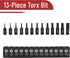 Bates- Tamper Proof Torx Bit Set, 13 Pieces Set, T4-T40, Torx Set, Torx Security Bit Set, Security Torx Bit Set, Star Bits Set, Screwdriver Bit Se...