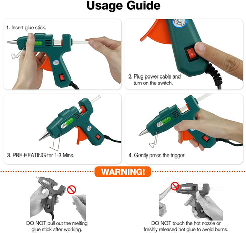 Hot Glue Gun with 30 Glue Sticks, Fast Preheating Hot Melt Gun, Mini Glue Gun Kit for Kids DIY School Craft Projects and Quick Home Repairs, 20W G...