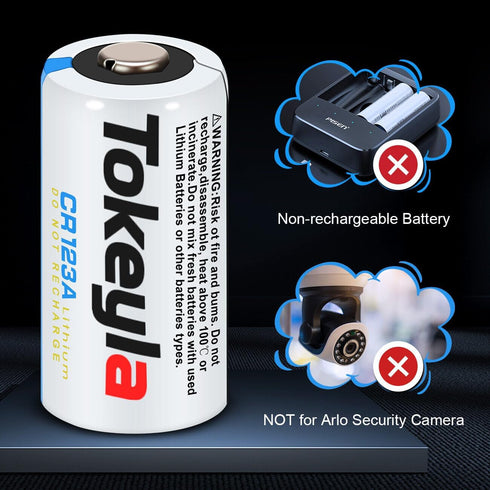 NonRechargeable CR123A Lithium Batteries Industrial 3V 1500mah Battery CR123 Batteries for Cameras, Smart Sensors Replacement, Flashlight etc (12 ...