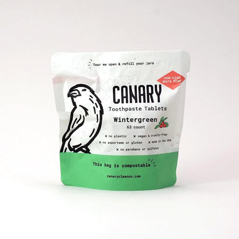 Canary Toothpaste Tablets Wintergreen - Chewable Nano-Hydroxyapatite Teeth Cleaning Tablet - No Fluoride, Great for Travel, Zero Waste 189 Count...