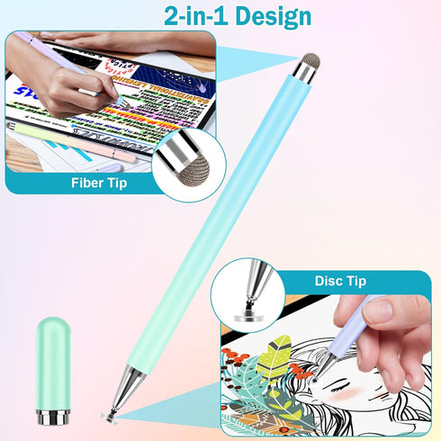 Stylus Pens for Touch Screens (4 Pcs), High Precision Disc Stylus with Magnetic Cap, 2-in-1 Stylus Pen Compatible with iPhone, iPad Pro, Mini, Air...
