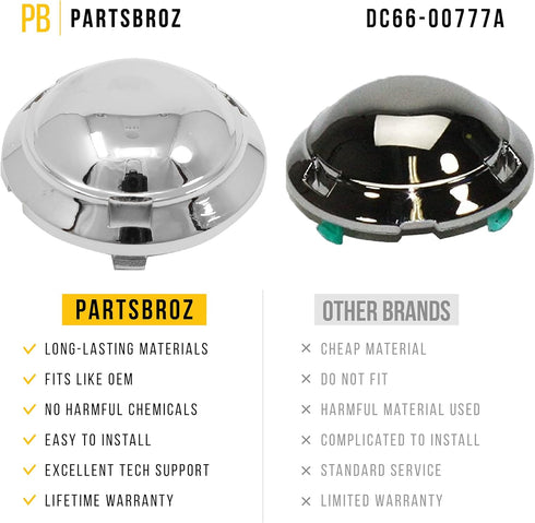 DIY Tips Included - DC66-00777A Washer Pulsator Cap Replacement by PartsBroz - Compatible Samsung Washing Machine Parts - Replaces AP5788799 3282678 PS8753312