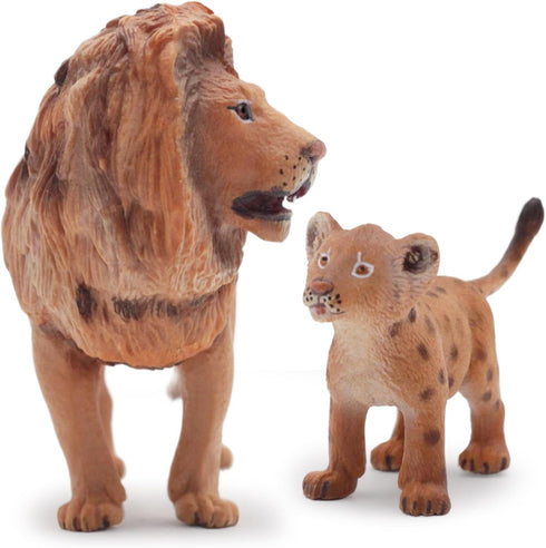 Gemini&Genius 2Pcs Lion Toys for Kids, Safari Lion Animal Toy Figures, Wildlife Family Lions Action Figures, Great for Educational Toys, Party Fav...