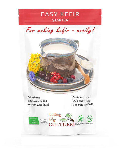 Cutting Edge Cultures Easy Kefir Starter Culture, 4 Pack, 20g...