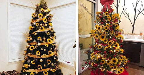 2 Pack 8.8FT Artificial Sunflower Garland with 100 LED Fairy String Lights,Fake Vines Faux Sunflowers Hanging Garland Silk Flowers Hanging Plant f...