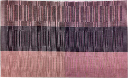 Gugrida Exquisite Woven Vinyl Placemats for Dining Table Heat Resistant PVC Bamboo Style Table Mats (6, Ombre Purple Red)...