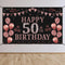 Trgowaul 50th Birthday Decorations for Women - Rose Gold 50th Birthday Banner Backdrop 50th Birthday Party Suppiles Photography Supplies Backgroun...