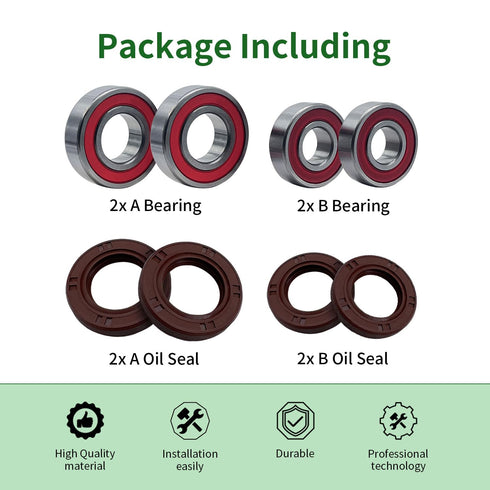 Front Wheel Bearings Seals Kit for Yamaha Raptor 125 250 350 660 700 Banshee 350 Warrior 350 Bear Tracker 250 Big Bear 250 Bruin 250 Blaster 200 Y...