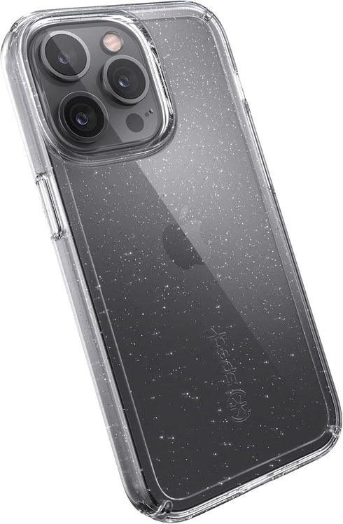 Speck MagSafe Case for iPhone 13 Pro - Drop & Camera Protection, Clear Phone Case, Wireless Charging Compatible - Clear/Platinum Glitter...