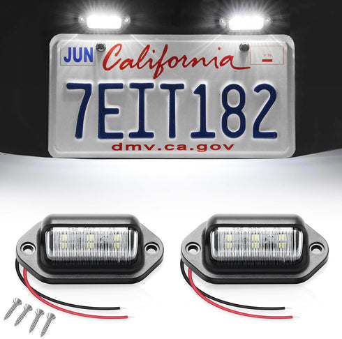 LivTee Waterproof 12V License Plate LED Light, for RV Camper Truck SUV Trailer Van, Step Courtesy & Cargo Lights, Xenon White (2PCS)...