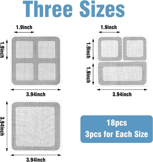 Window Screen Repair Patches Kit, Strong Self Adhesive Screen Door Replacement Repair Tape Suitable for Black or Grey Mesh Window Screen Door Repa...