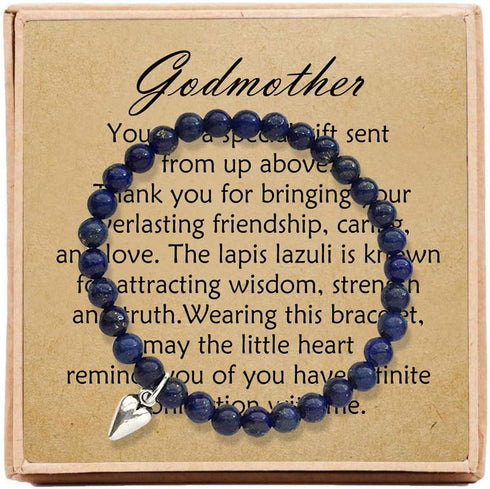 Godmother Gift - Bead for Godmother Bracelet with Message Card & Gift Box - Godmother Gifts from Godchild...