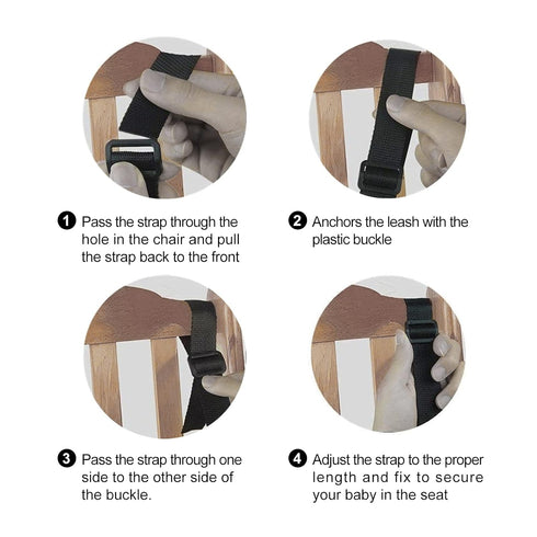 5 Point Harness Seat Belt?Adjustable Baby Seat Belt Full Protection Security Harness Seatbelt for High Chair and Pushchair Black...
