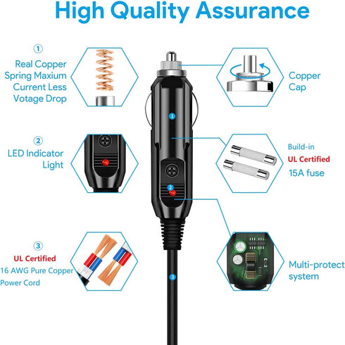 Car Charger for Harman Kardon Onyx Studio 8 7 6 5 4 3 2 1 Wireless Bluetooth Speaker Replacement Harmon Kardon Charger Adapter 6.6Ft 12V-24V DC Po...