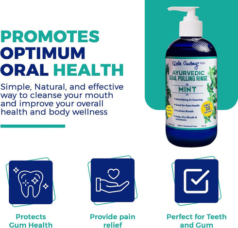 Ayurvedic Nano Hydroxyapatite Oil Pulling for Teeth and Gum | Refreshing Cinnamon and Mint Flavored Organic Mouthwash Oral Rinse | Teeth Whitening...