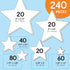 240 Pieces Star Cutouts, 2-Sided US Made Card Stock Punch Out White Stars for Bulletin Boards, Classroom Decor, Back to School DIY Craft Projects,...