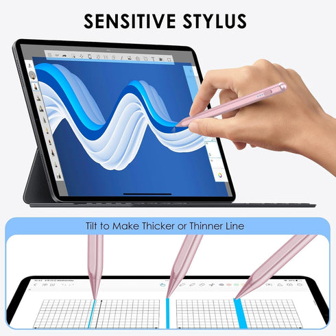 Stylus Pen for iPad 2018-2024, 2X Fast Charge iPad Pencil 2nd Generation Compatible with Apple iPad Pro 11"/12.9"/M4, iPad Mini 5/6, iPad Air (M2/...