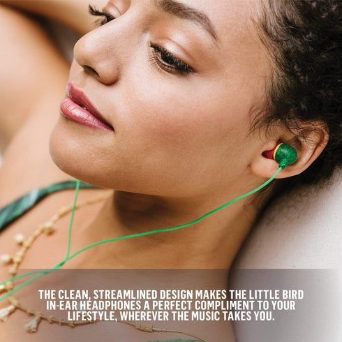 House of Marley Little Bird: Wired Earphones with Microphone, Noise Isolating Design, and Sustainable Materials, Rasta...