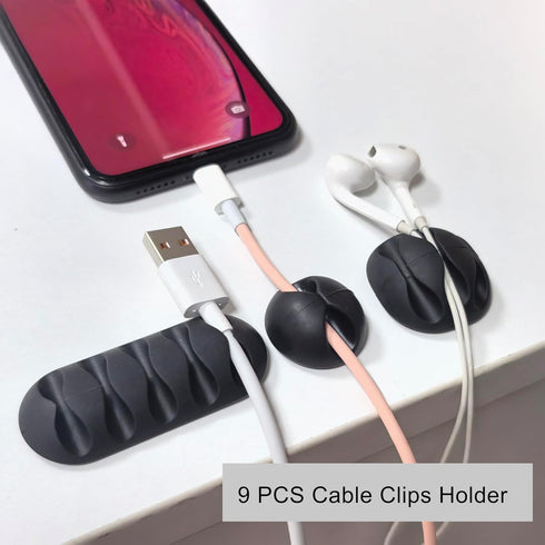273PCS Cable Management Kit, 4 Cable Split Sleeves,9 Cable Holder,38 Cord Clips, 2 Roll Fastening Tape, 10 Adhesive Wall Cable Tie,10 Reusable Cab...