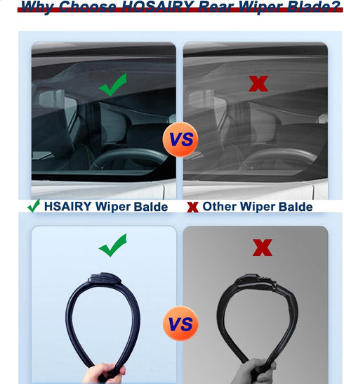 Rear Windshield Wiper Blade for Jeep Cherokee 14-22, for Hyundai Accent 07-11 Santa Fe 2007-2012 Tucson 16-21, for Mazda 3 10-13 CX-5 CX-7 CX-9 Re...