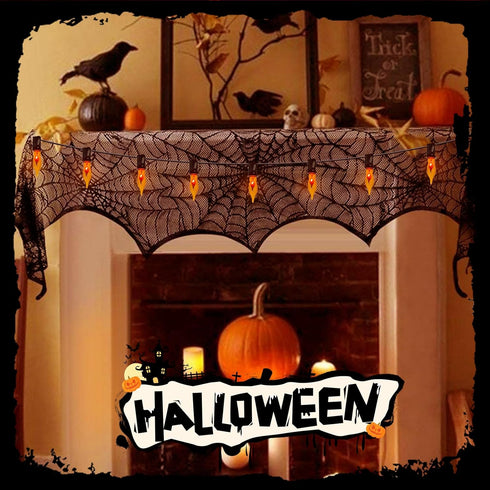 Halloween Orange Flickering Flame String Lights, C18 Halloween Decorations Lights Outdoor with 10 Orange Flicker Flame Bulb for Christmas Fireplac...