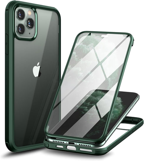 Designed for iPhone 11 Pro Max Full Body Case, Full Body Rugged Case with Built-in 9H Tempered Glass Screen Protector for iPhone (Midnight Green)....