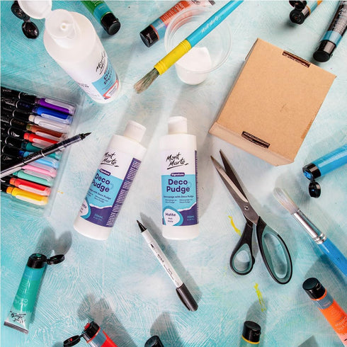 Mont Marte Deco Pudge Craft Varnish Signature 236ml (8 US fl.oz) – Matte, Multi-Purpose Clear Craft Sealer, Varnish and Decoupage Glue, Ideal for ...