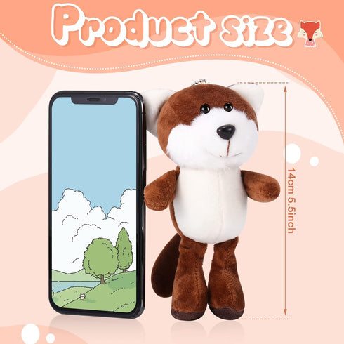 12 Pcs Cute Stuffed Animal Toy 4 Inch Mini Plush Turtle Puppy Dog Pig Ornaments Stuffed Doll Keychain Handbag Pendant for Birthday Party Favors DI...