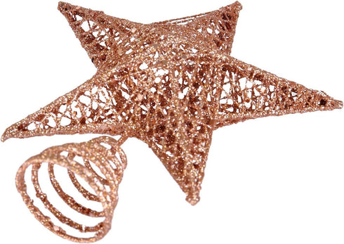 BinaryABC Christmas Tree Topper Star,Glittering Christmas Tree Decoration Ornaments,20cm (Rose Gold)...