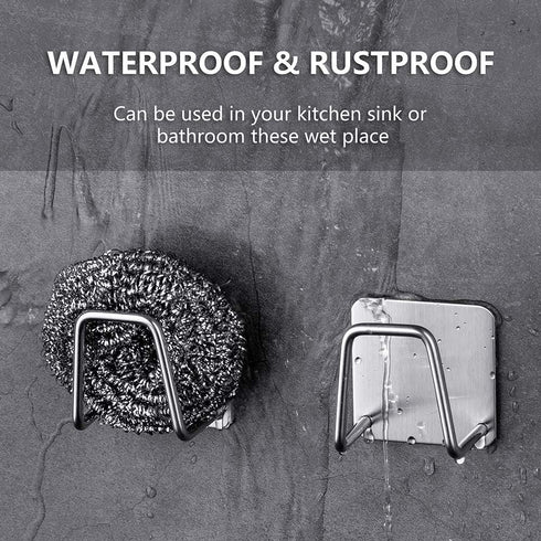 ESINAM 2Pcs Sponge Holders for Kitchen Sink, Strong Adhesive Small Sponge Holder, Premium Rustproof & Waterproof Kitchen Sink Caddy - Minimal Size...