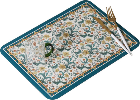 GYORI Double-Sided Non-Slip Draining Mat with Imitation Tile Print for Coffee Machines and Countertops...