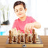 80 Pieces Wooden Checkers Pieces Handcrafted Chess with Drawstring Storage Pouch Classic Wooden Chess Game Set Board Games Accessories in 2 Styles...
