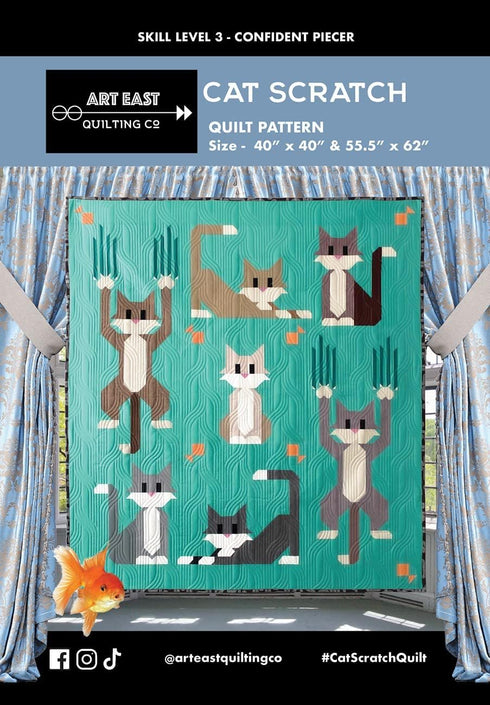 Art East Quilting Co Cat Scratch Quilt Pattern, Multi...