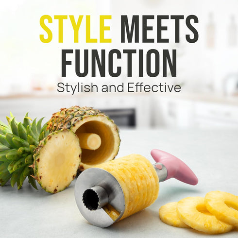 Zulay Kitchen Stainless Steel Pineapple Corer & Slicer + Eye Removal Tool – Heavy Duty Pineapple Cutter with Reinforced Blade – Effortless Pineapp...