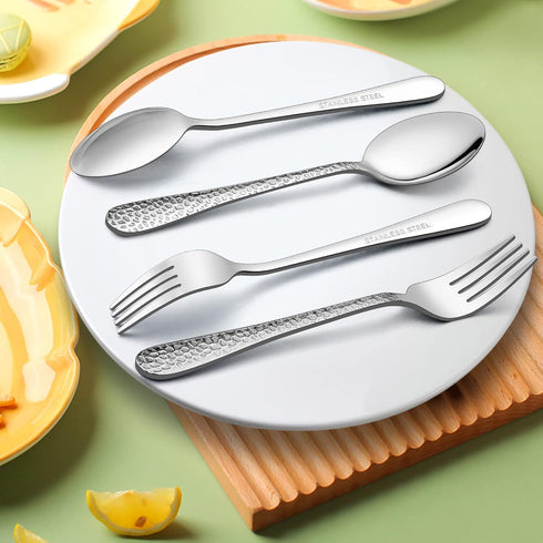 LIANYU 10-Piece Kids Silverware Set, Includes 5 Kid Spoons, 5 Kid Forks, Stainless Steel Toddler Utensils Children Flatware Set, Child Preschooler...