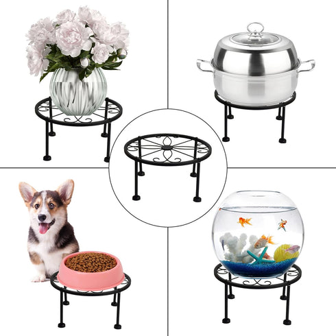 1 Pack 9 Inches Metal Plant Stand Outdoor Indoor, Flower Pot Planter Holder, Rustproof Iron Stands Perfect for Beverage Dispenser, Balcony, Garden...